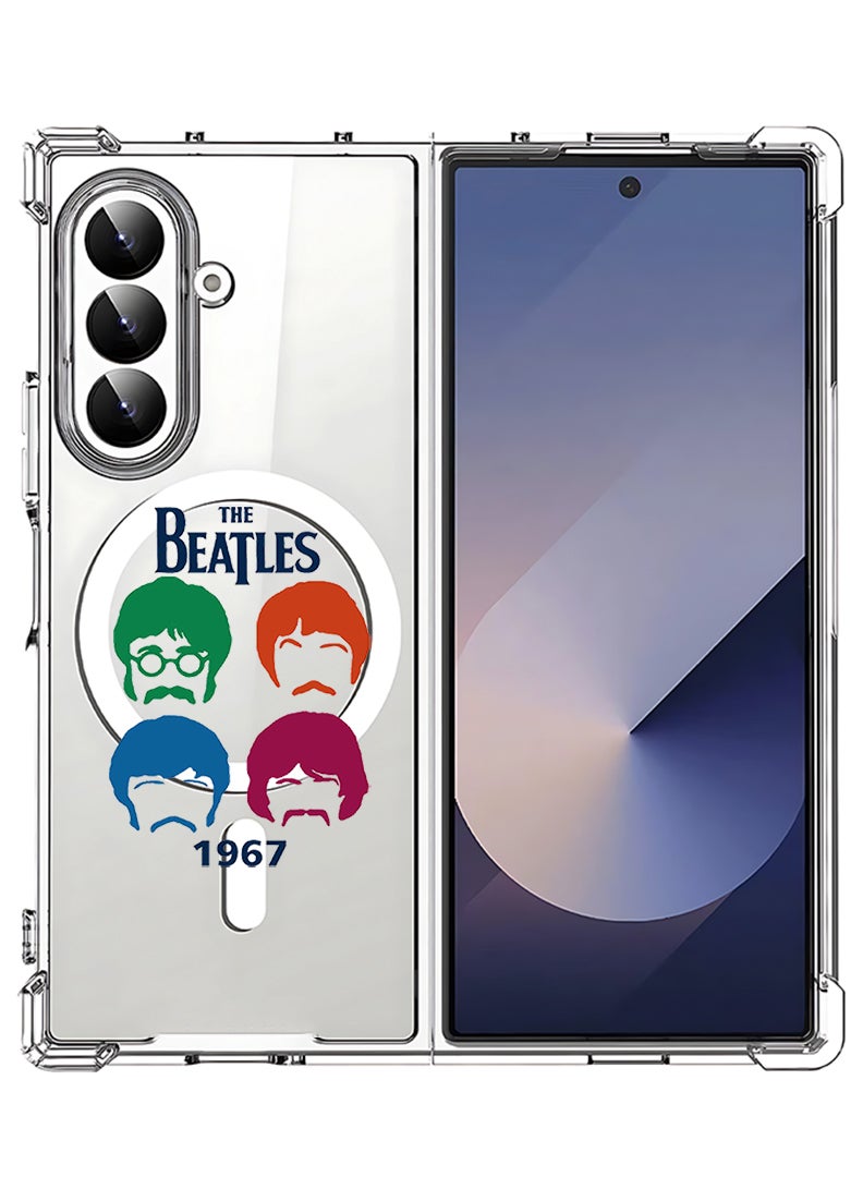 Theodor Magnetic Case for Samsung Galaxy Z Fold 7 Compatible with MagSafe Wireless Charging, Shockproof Phone Bumper Cover The beatles - Image 1