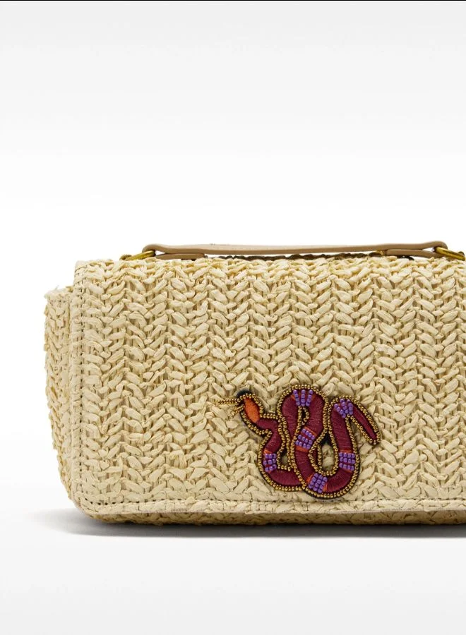 PARFOIS Shoulder bag with straw effect