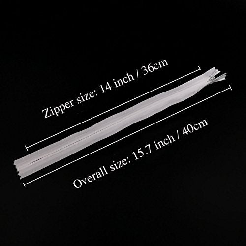 YUEDI 30PCS Invisible Nylon Coil Zipper,Clothing Zipper,DIY Sewing Tools for Craft Special(14 inch,White) - Image 2
