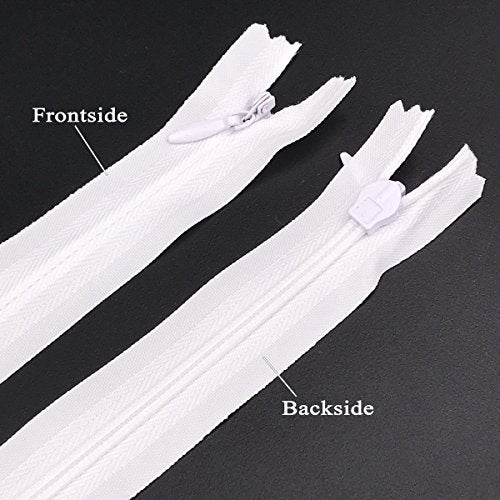 YUEDI 30PCS Invisible Nylon Coil Zipper,Clothing Zipper,DIY Sewing Tools for Craft Special(14 inch,White) - Image 3