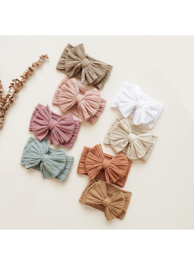 Prohouse 8 Pack Baby Headbands Soft Nylon Hairbands Hair Bows for Newborns Infants Toddlers and Baby Girls Elastic Hairbands for Daily Wear, Photoshoots - Image 4