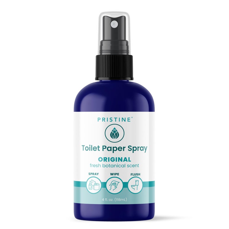 PRISTINE Toilet Paper Spray As Seen on Shark Tank More Natural Personal Cleansing Wipes Flushable Wet Wipes Alternative Spray Toilet Paper to Create Flushable Wipe Original 4 fl oz