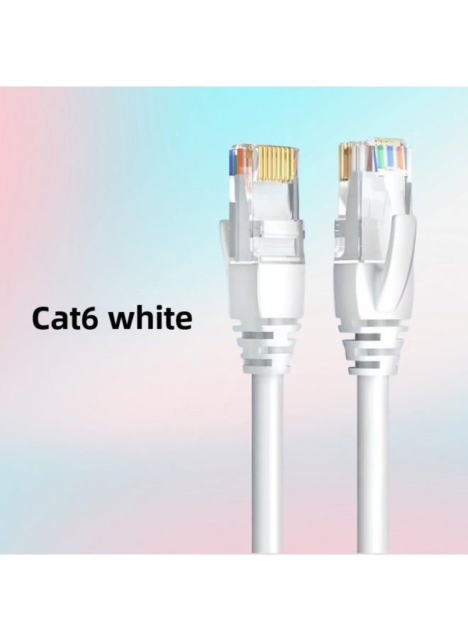 Generic Household Gigabit Category 6 Network Cable Manufacturers RJ45 Interface Finished Indoor And Outdoor Copper-clad Aluminum Cat6 Computer Jumper-Color:White-Cord Length:10m  - Image 1