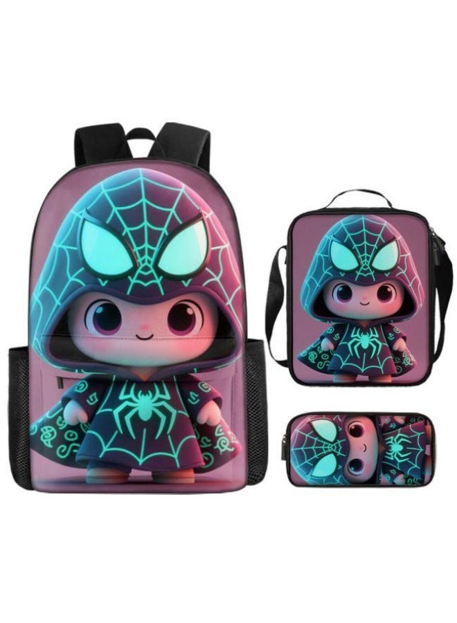 Bright Li Fire Unlock the new fashion of childish fun! Three-piece set of bags, cartoon elements for children and teenagers (students, children, friends' outings, mountain climbing, schooling, etc. can be used) - 100 - Image 2