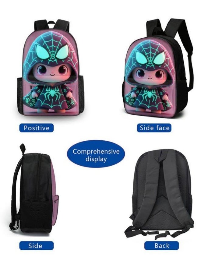 Bright Li Fire Unlock the new fashion of childish fun! Three-piece set of bags, cartoon elements for children and teenagers (students, children, friends' outings, mountain climbing, schooling, etc. can be used) - 100 - Image 3