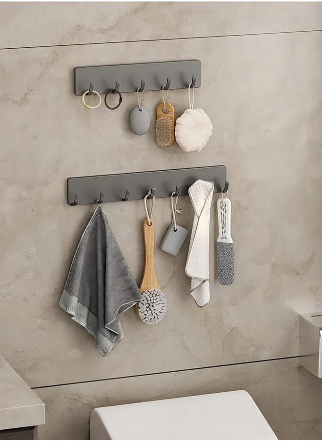Generic 2 Pack Kitchen Utensil Rack, Pots and Pans Hanging Rack Wall Mounted with 5, 7 Hooks for Spatula Spoon, Measuring Cups, Coffee Mug  - Image 3