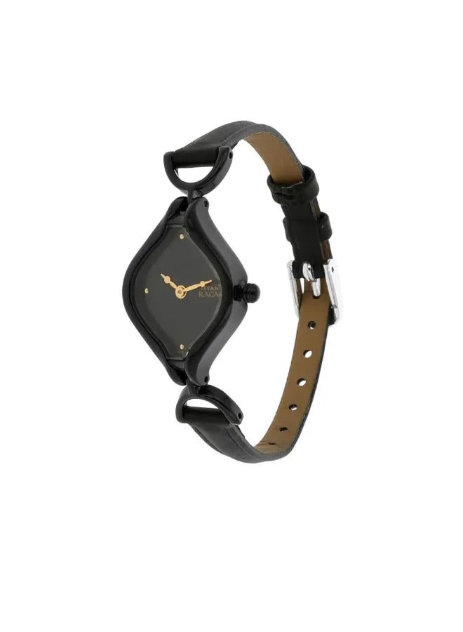 TITAN Titan Quartz Analog Watch for Women With Black Dial Black Colour Leather Strap - Image 1