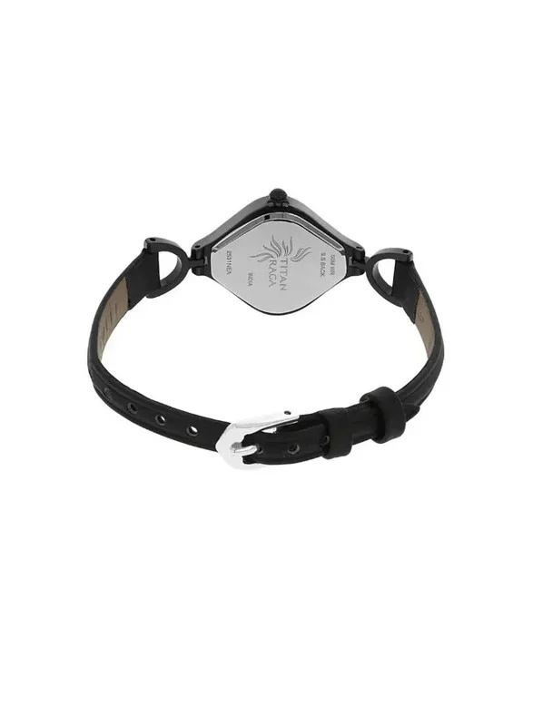 TITAN Titan Quartz Analog Watch for Women With Black Dial Black Colour Leather Strap