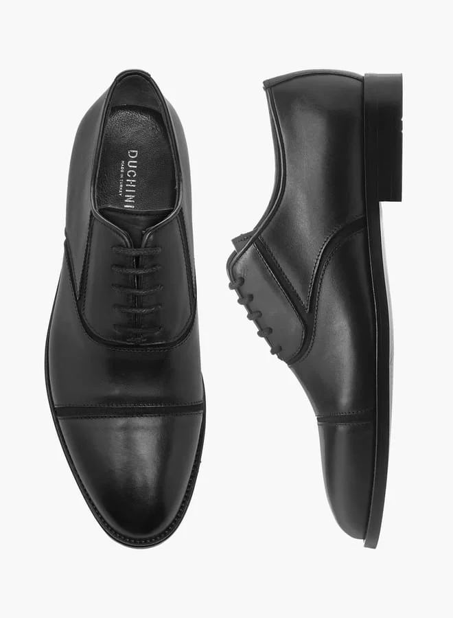 DUCHINI Men's Panelled Oxford Shoes with Lace-Up Closure