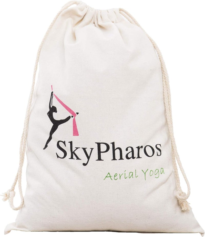 SKYPHAROS Aerial Silks Yoga Swing Set - 9/11 Yards Aerial Yoga Hammock Kit Anti-Gravity Flying for Fitness, Low/Non Stretch Nylon Tricot Fabric Hardware Included for Dance - Image 5