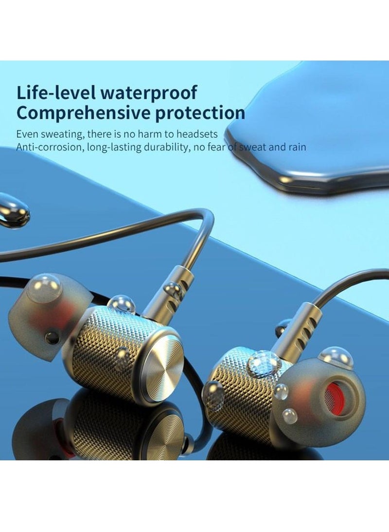 Universal Neck Hanging Wireless Sports Bluetooth Headphones Dual In-ear Headphones Super Long Standby Battery Life with Hands-free Function Earphones (Black)  - Image 5
