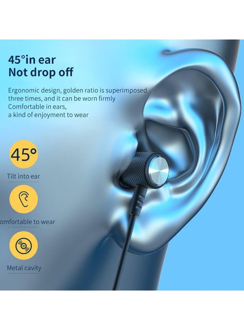 Universal Neck Hanging Wireless Sports Bluetooth Headphones Dual In-ear Headphones Super Long Standby Battery Life with Hands-free Function Earphones (Black)  - Image 3