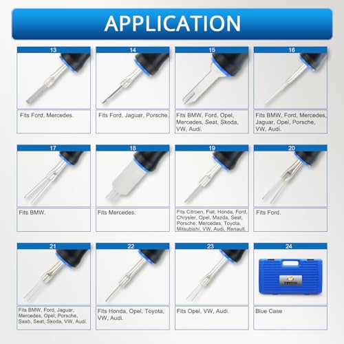 YSTOOL Terminal Release Kit, Universal Wire Connector Removal Pin Extractor Release Tool 23 PCS Set for American Domestic and Imported Vehicles - Image 4