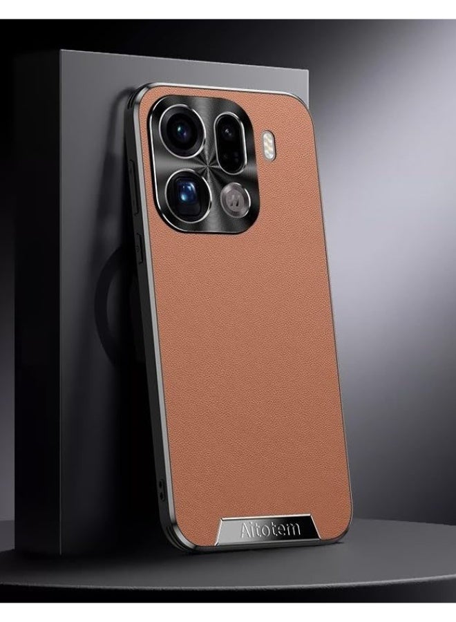 Luxury Leather Case Compatible with OPPO Find X9 Pro,Lightweight Leather Shockproof and Drop-proof Case
