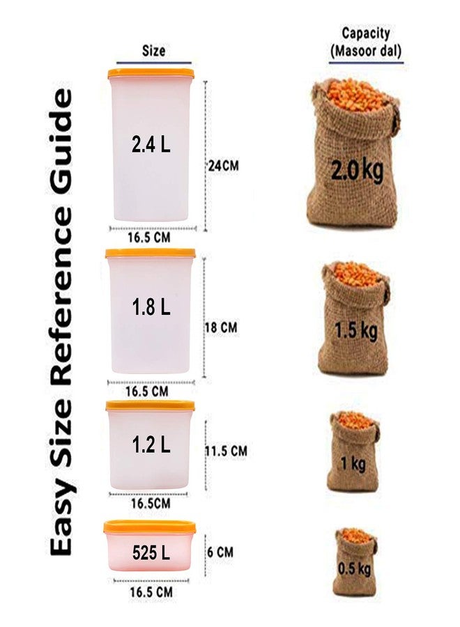 Cutting Edge Essentials Anti Microbial Seal Stackable Food Storage Oval Kitchen Containers Set with Anti Bacterial Protection Modular Jar for Flour, Cereals, Snacks, BPA Free, 1800 ML -Set of 6 - Image 2