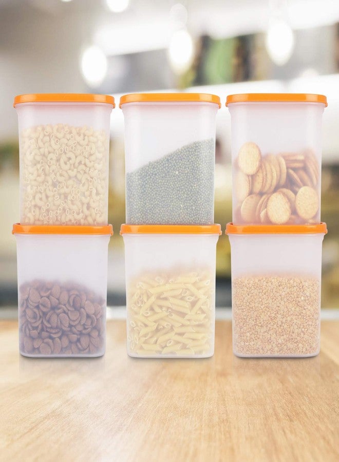 Cutting Edge Essentials Anti Microbial Seal Stackable Food Storage Oval Kitchen Containers Set with Anti Bacterial Protection Modular Jar for Flour, Cereals, Snacks, BPA Free, 1800 ML -Set of 6 - Image 5