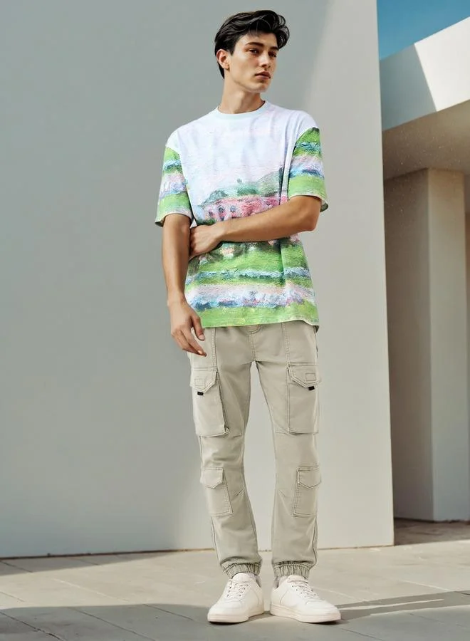 لي كوبر تيشيرت لي كوبر مطبوع بياقة دائرية