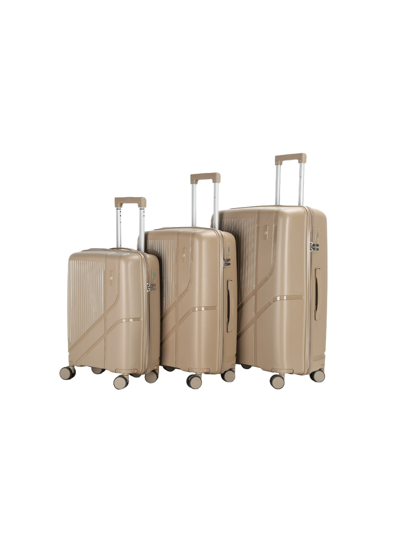 H.T 3-Piece Luggage Set – Hard Shell Suitcases with Spinner Wheels, Telescopic Handle & Anti-Jam Zippers Lightweight Travel Set (3-Piece Set 20"/24"/28)