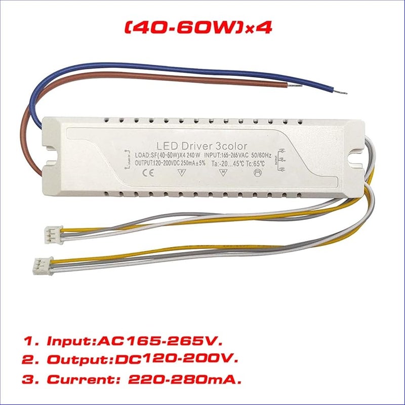 Constant Current LED Driver 220 280mA AC165 265V Power Supply 20 60W 4 Size 220V Color 40 60W 4 - Image 2