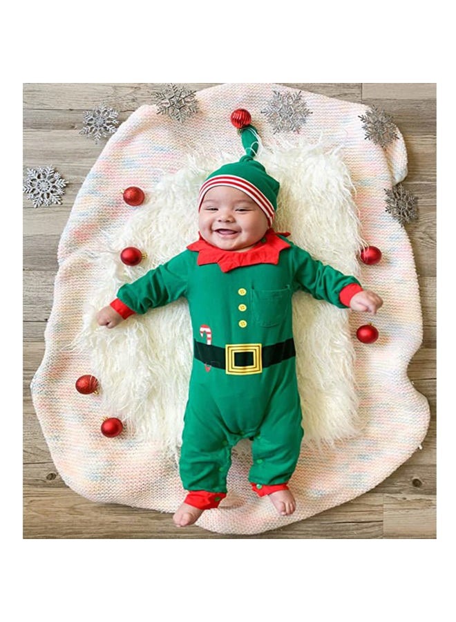 HiHa Baby-Christmas-Elf-Outfit Jumsuit for Toddler Boys Girls Christmas Clothes (green, 0-6months) - Image 3