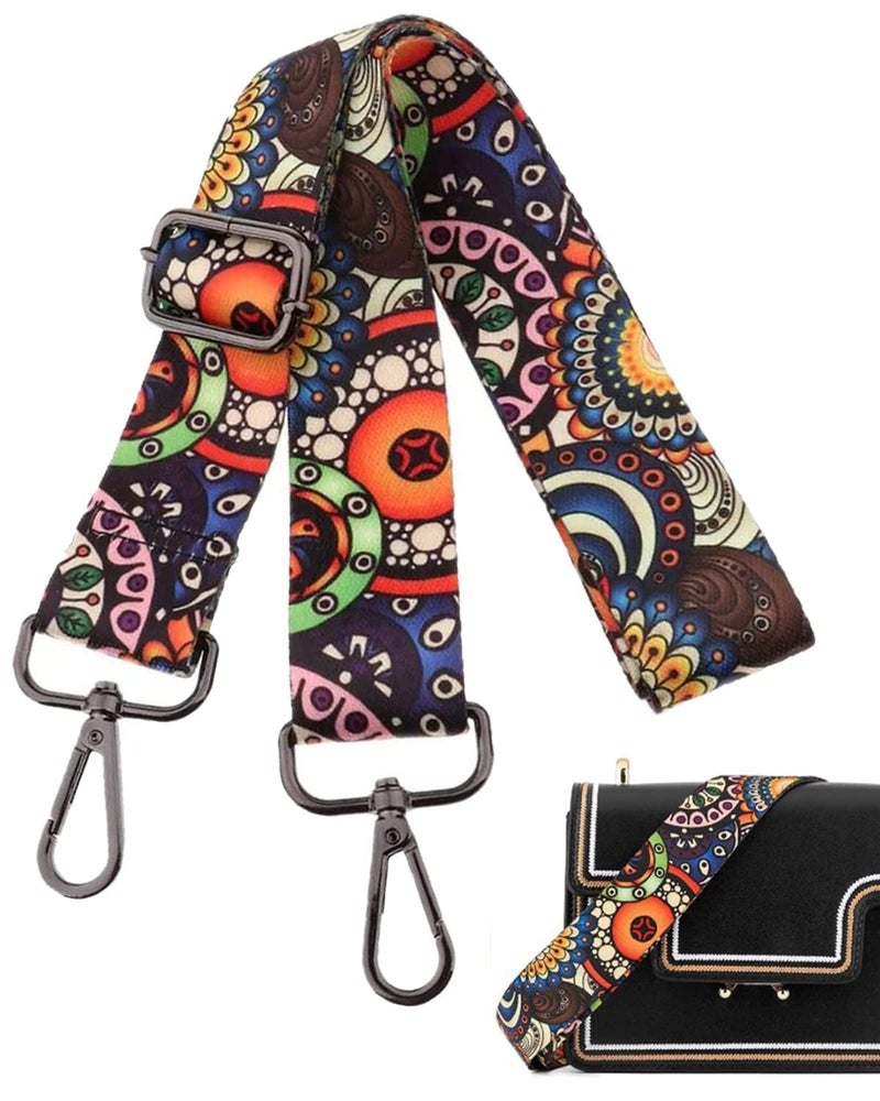Tesorrio Colorful Purse Guitar Strap for Crossbody - 51 x 1.5" Vibrant Crossbody Straps for Purses for Women, Durable and Multipurpose Replacement Belt, Adjustable Length, Stylish Shoulder Accessory with Hooks - Image 1