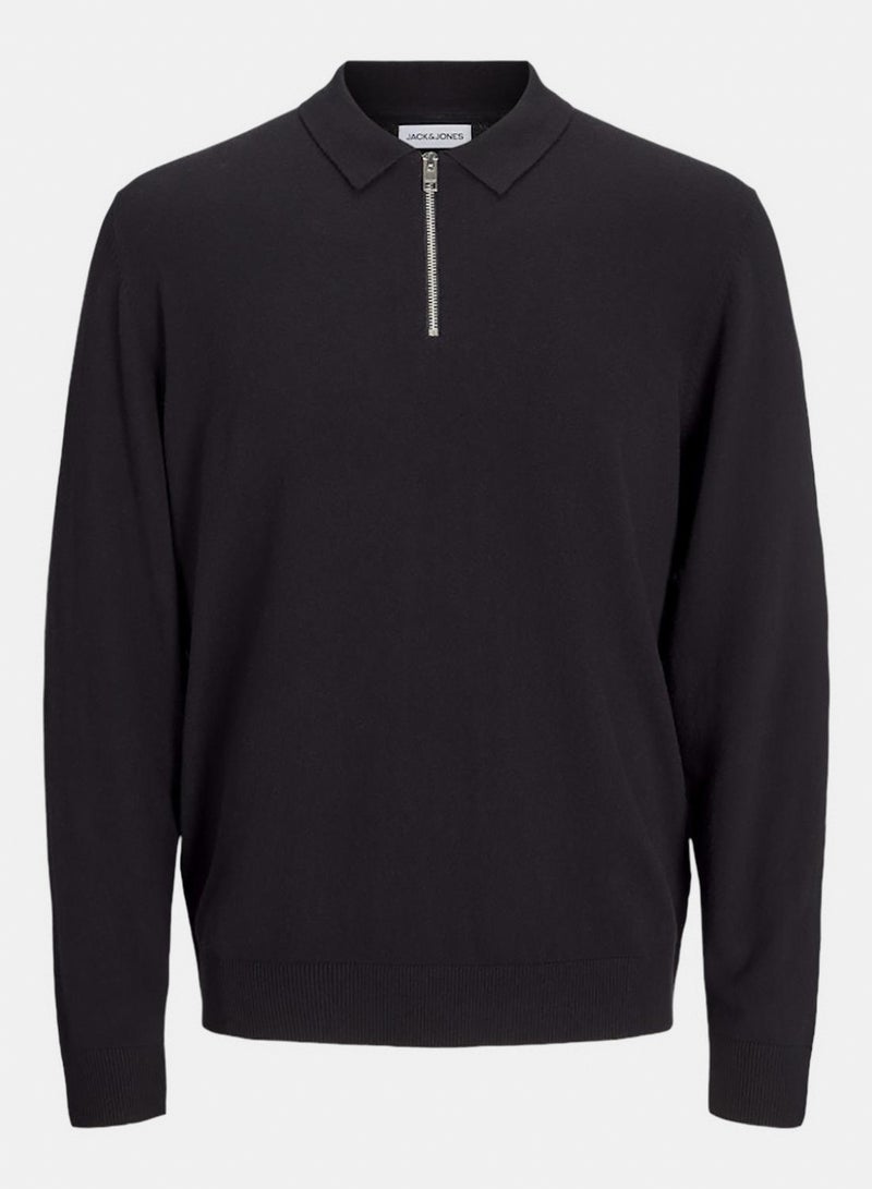 JACK & JONES Jjeemil Knit Polo Half Zip Ls Noos - Image 1