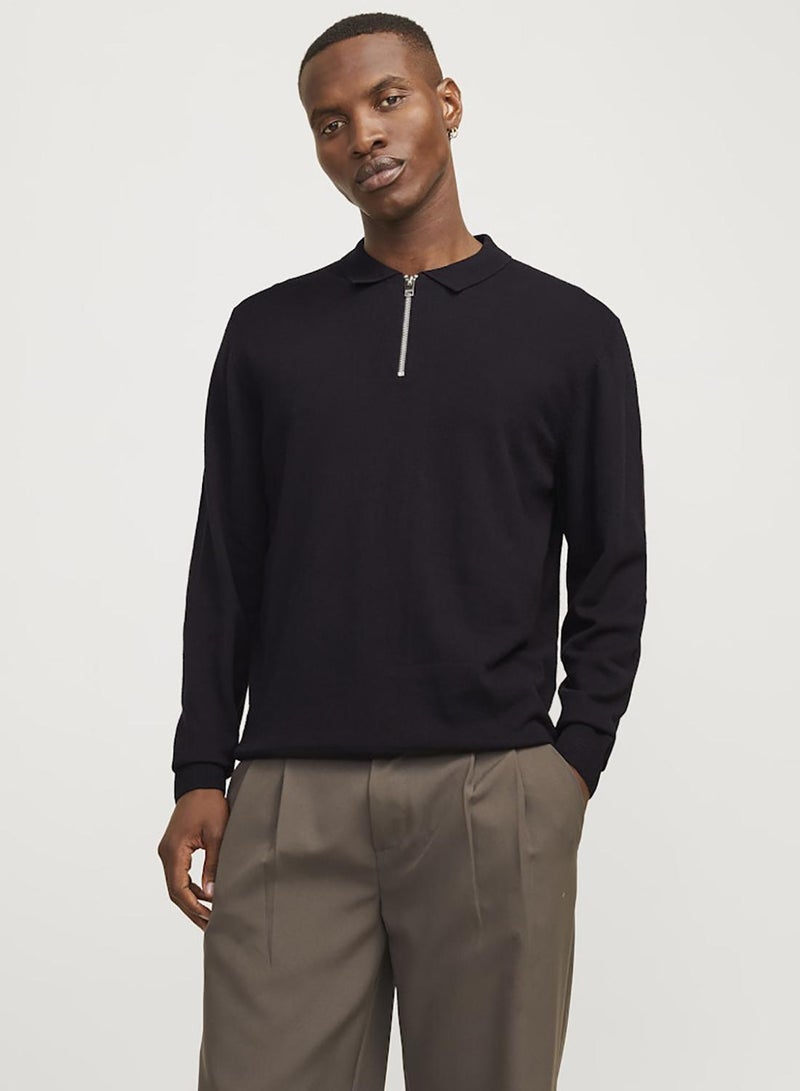 JACK & JONES Jjeemil Knit Polo Half Zip Ls Noos - Image 2