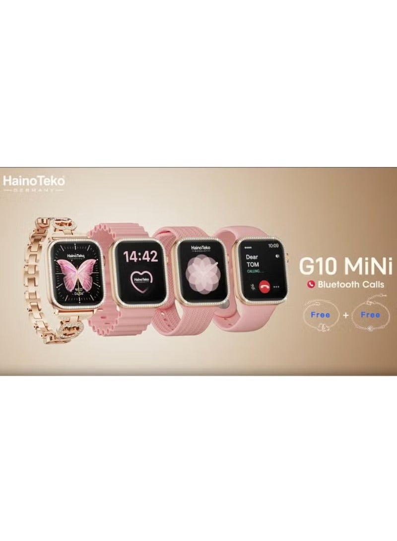Haino Teko G10 Mini Smart Watch with 4 Pair Straps &  2 Free Bracelets | Real AMOLED Display, Stylish & Functional, Fitness Tracker, Compatible with Android & iOS  - Image 3