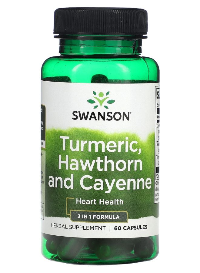 SWANSON Turmeric Hawthorn and Cayenne 60 Capsules