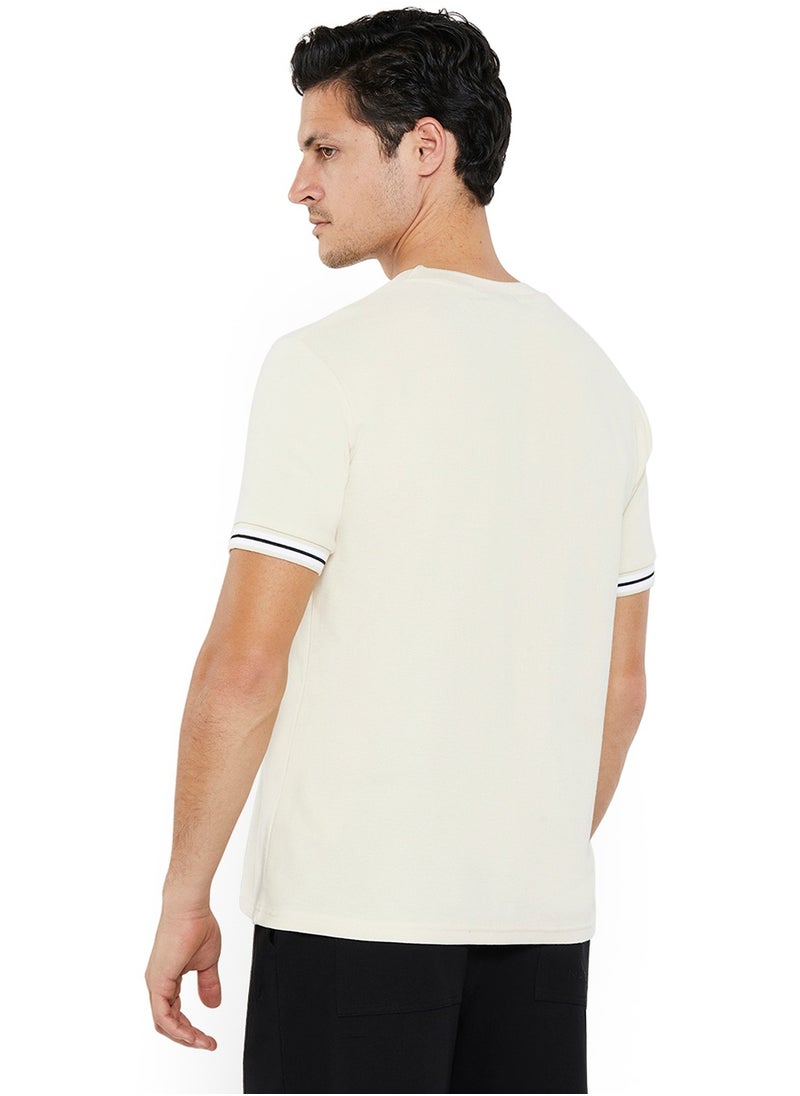 NAUTICA - Textured Regular Fit Premium Cotton Crew Neck T-shirt - Image 1