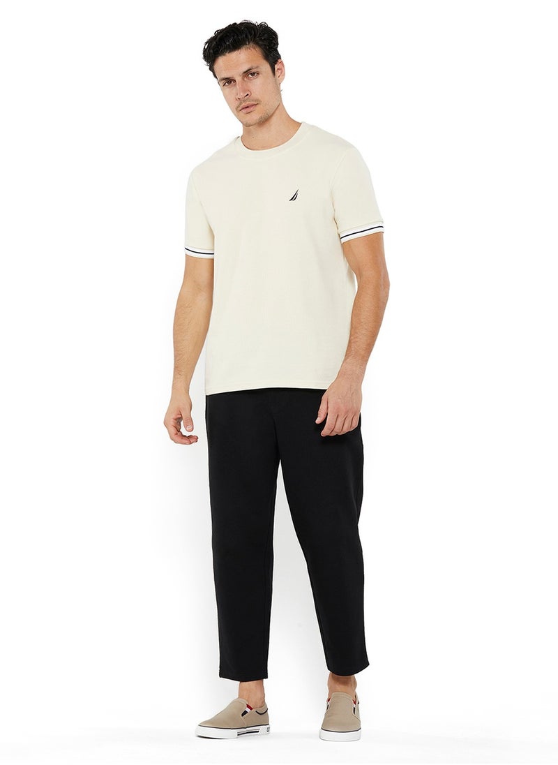 NAUTICA - Textured Regular Fit Premium Cotton Crew Neck T-shirt - Image 1