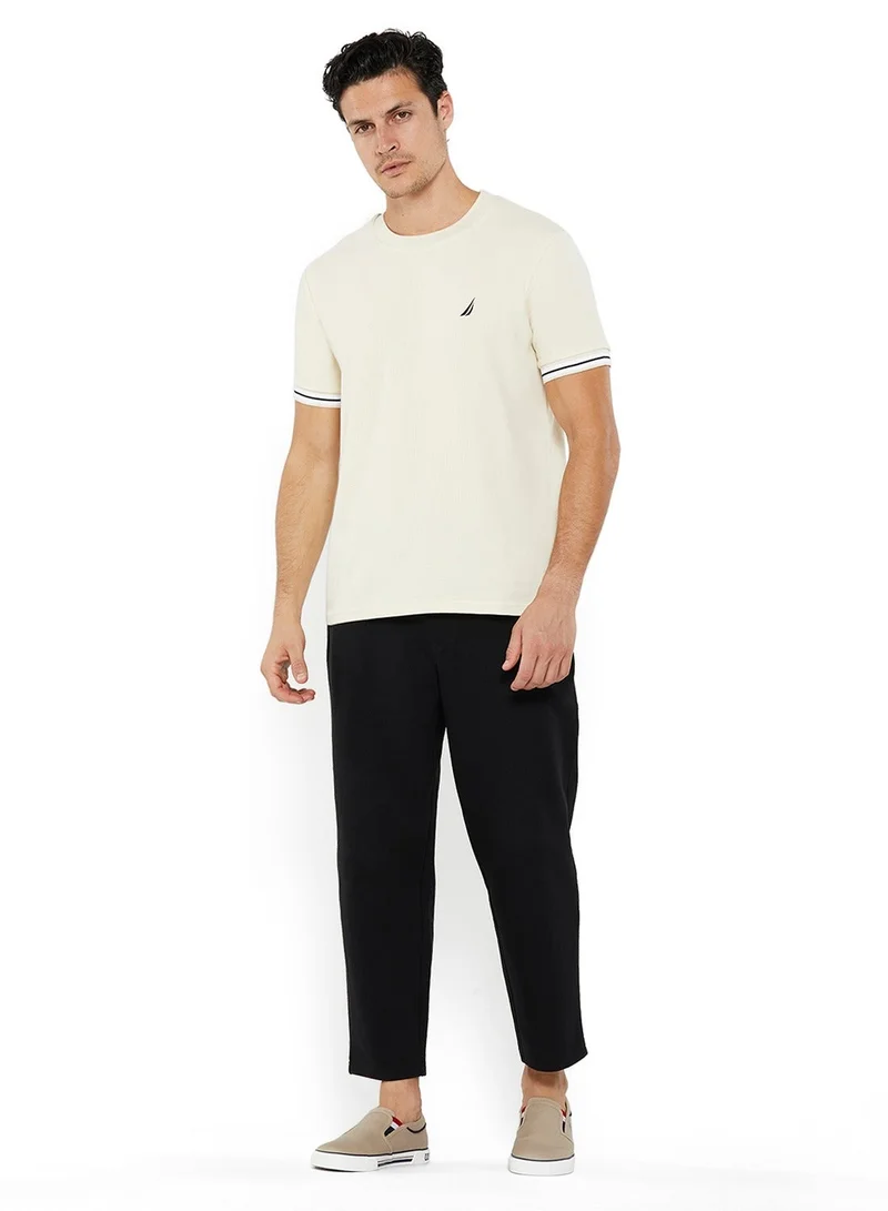 NAUTICA Buff Textured Regular Fit Premium Cotton Crew Neck T-shirt for Men | Best Price UAE