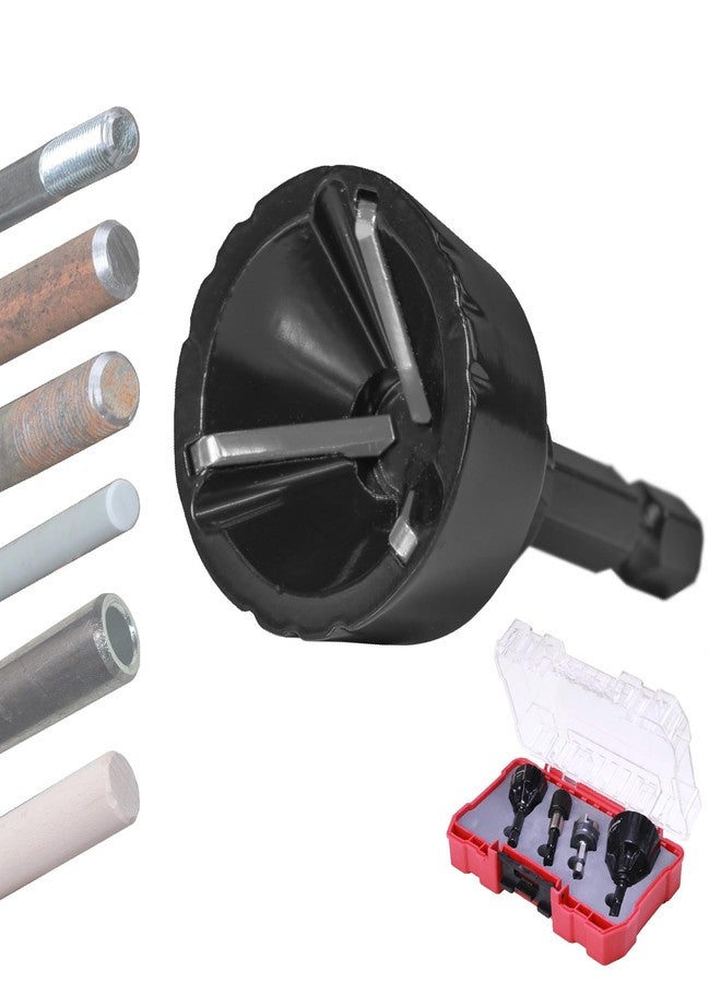 Jerax tools Tungsten Carbide Chamfering Drill Bit Set for Removing Burr and Edge Deburring, Quick Release Hex Shank Deburring Tool for Metal Rod, Tube, Screw, Dowel, Sheet, Copper/PVC Pipe - Image 1