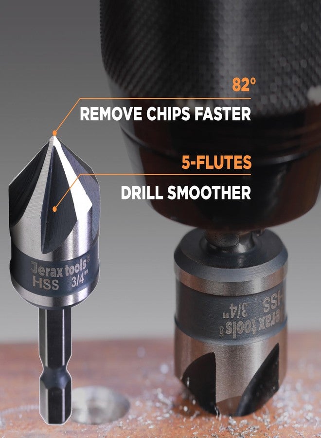 Jerax tools Tungsten Carbide Chamfering Drill Bit Set for Removing Burr and Edge Deburring, Quick Release Hex Shank Deburring Tool for Metal Rod, Tube, Screw, Dowel, Sheet, Copper/PVC Pipe - Image 4