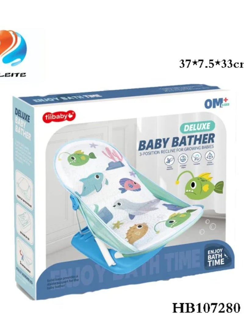 Colorful Infant Bathing Device Adjustable Newborn Bathing Chair Foldable Baby Bath Chair - Image 3