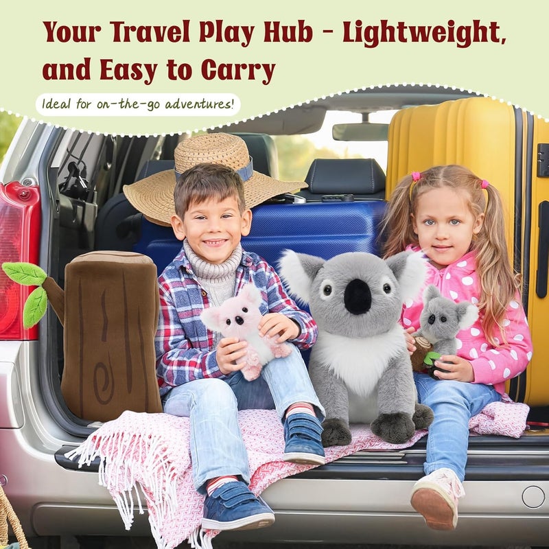 MorisMos 5 Pieces Koala Cuddly Toy XXL Set, 30 cm Grey Giant Koala Cuddly Toy with 3 Babies in the Belly, Large Plush Toy, Stuffed Toy, as a Birthday Gift for Children, Baby - Image 5