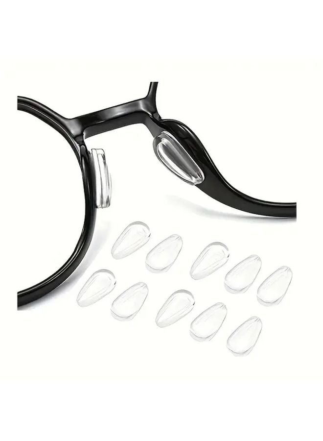10 زوج من وسادات الأنف السيليكونية الشفافة المضادة للانزلاق للنظارات، مريحة وخالية من الرائحة - Image 1