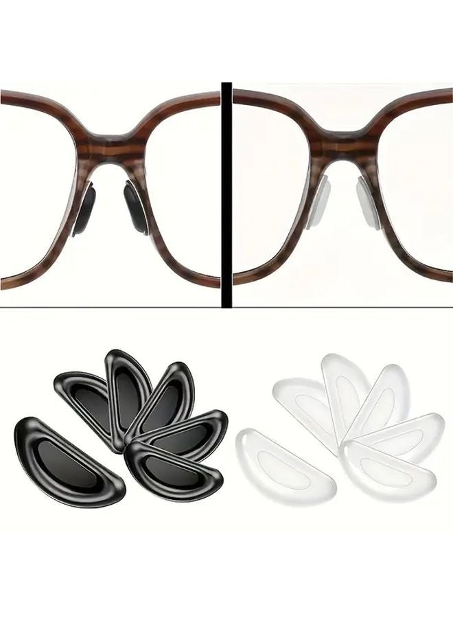 10 زوج من وسادات الأنف السيليكونية الشفافة المضادة للانزلاق للنظارات، مريحة وخالية من الرائحة - Image 3