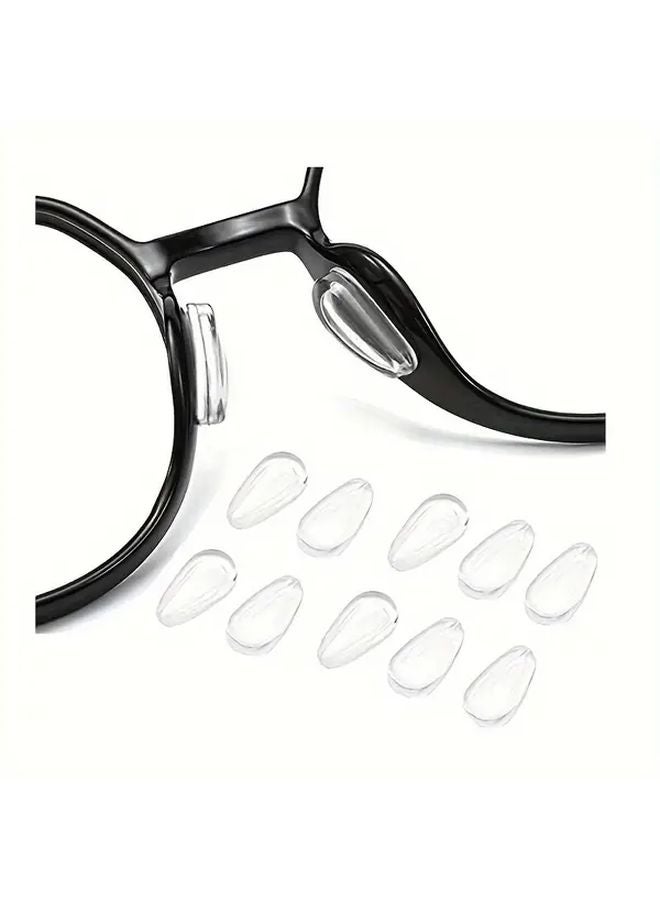 10 زوج من وسادات الأنف السيليكونية الشفافة المضادة للانزلاق للنظارات، مريحة وخالية من الرائحة - Image 2