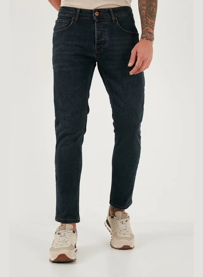 بوراتي جينز رجالي بخصر عادي وساق ضيقة من قطن سترتش بقصة ضيقة من بوراتي