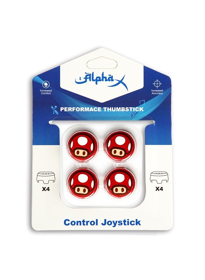 Alpha X 4-Piece Performance Thumbstick Grip MARIO Theme Set for PS4/PS5 Controllers - Image 1