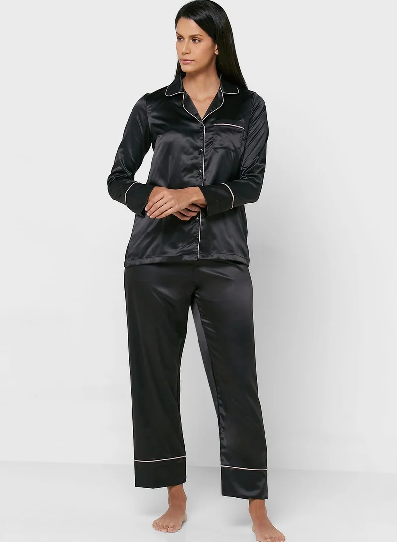 Penyemood Pocket Detail Shirt & Pyjama Set
