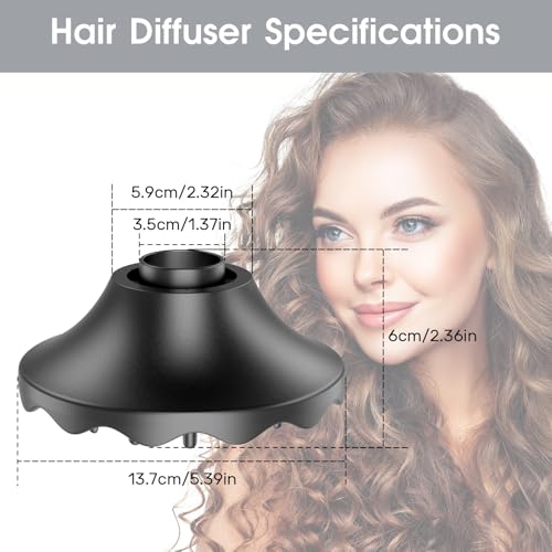 HZD Hair Dryer Diffuser, Attachment for Hair Dryer, Hair Diffuser for Curly Hair, 360° Magnetic Diffuser for HZD&DSON Hair Dryer, Hair Attchment for Women, Black - Image 5