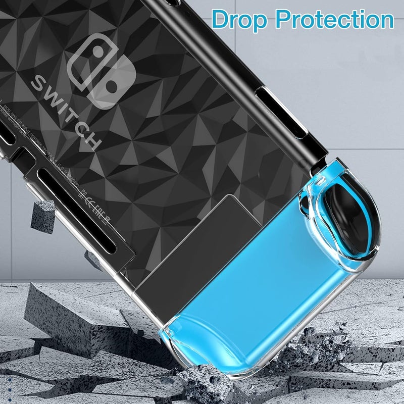 HEYSTOP Switch Case for Nintendo Switch Case Dockable with Screen Protector, Protective Case Cover for Nintendo Switch Tempered Glass Screen Protector and 6Pcs Thumb Caps - Image 3