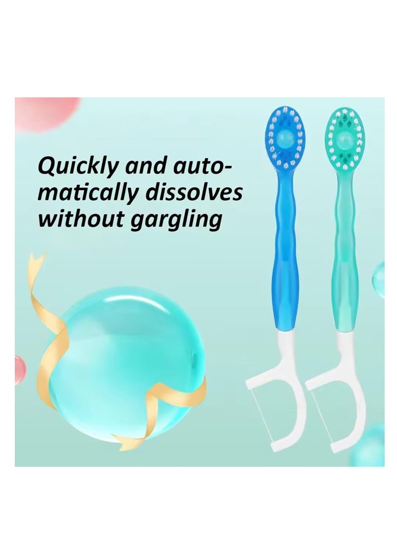 جوي وورلد فراشي أسنان، فراشي أسنان صغيرة يمكن التخلص منها للاستخدام أثناء التنقل، مجموعات فراشي أسنان صغيرة محمولة للسفر مع أعواد أسنان وخيط تنظيف الأسنان، منتجات محمولة للعناية بالفم للسفر والعمل (نكهات متنوعة، عبوة من 26 قطعة) - Image 3