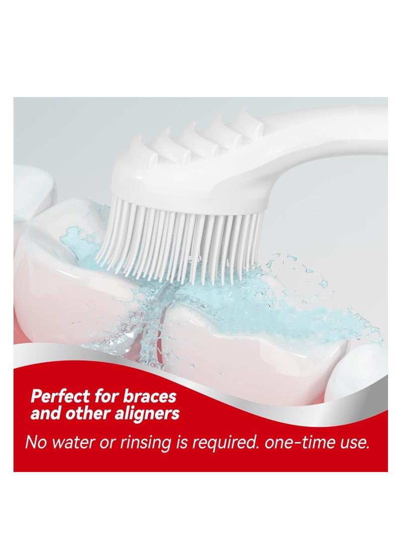 جوي وورلد فراشي أسنان، فراشي أسنان صغيرة يمكن التخلص منها للاستخدام أثناء التنقل، مجموعات فراشي أسنان صغيرة محمولة للسفر مع أعواد أسنان وخيط تنظيف الأسنان، منتجات محمولة للعناية بالفم للسفر والعمل (نكهات متنوعة، عبوة من 26 قطعة) - Image 4
