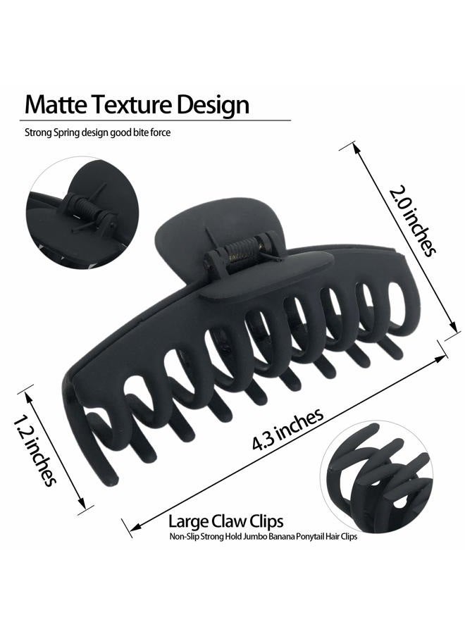 OWIIZI Big Claw Clips, 4.3ââ‚¬³ Matte Large Hair Claw Clips Non-Slip Ponytail Jaw Barrette Strong Hold Banana Jumbo Claw Clips for women Long Thick Hair(Single piece) - Image 2