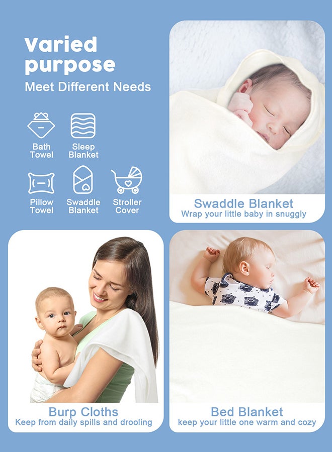 URbazaar Kids Hooded Bath Towel, Super Soft and Absorbent Natural Microfiber for Baby Girls and Boys (White) - Image 4