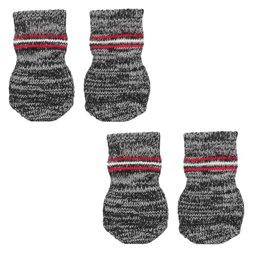 Trixie Non-Slip Socks for Dogs, Paw Protecter, Protect from Small Wounds, Cold Floors and Dusty Furniture, Grey, 4 pcs (XXS-XS)- Color May Vary - Image 1