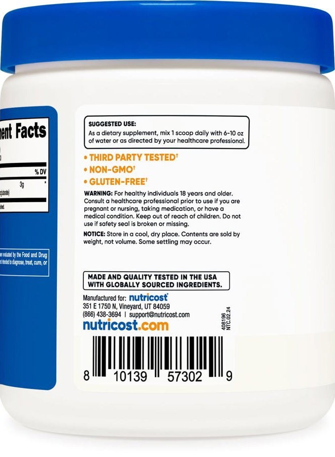 Nutricost Unflavored Arginine AKG Powder 300g 100 Servings